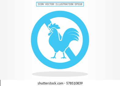 no cock icon vector illustration eps10. Isolated badge for website or app .