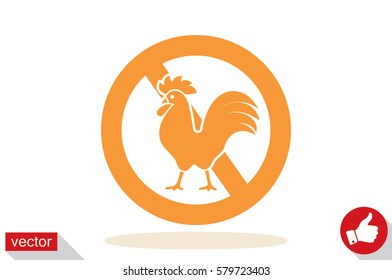 no cock icon vector illustration eps10. Isolated badge for website or app .