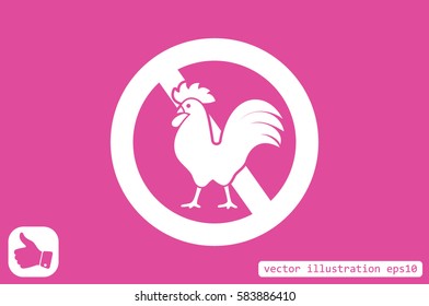 no cock icon vector illustration eps10. Isolated badge for website or app .