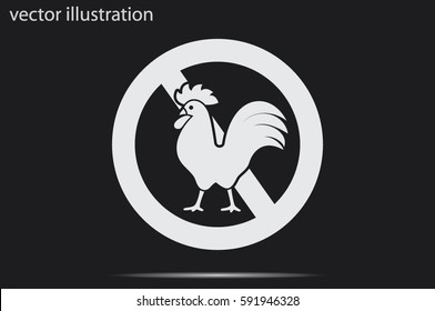 no cock icon vector illustration eps10. Isolated badge for website or app 
