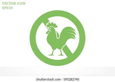 no cock icon vector illustration eps10. Isolated badge for website or app.