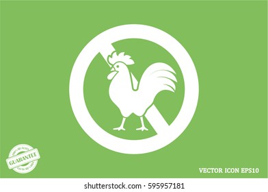 no cock icon vector illustration eps10. Isolated badge for website or app 