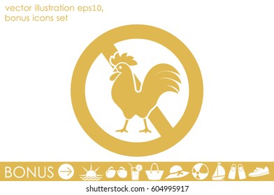 no cock icon vector illustration eps10. Isolated badge for website or app 