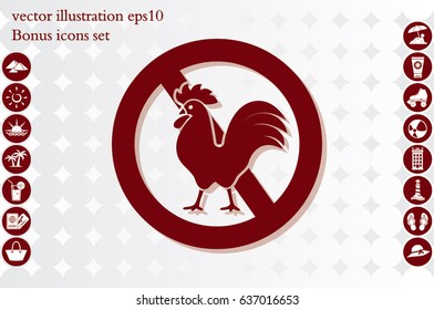 no cock icon vector illustration eps10. Isolated badge for website or app 