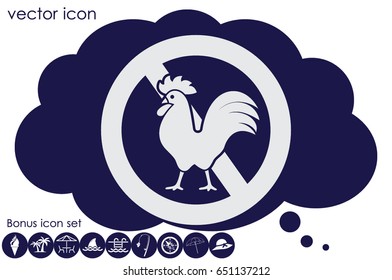 no cock icon vector illustration eps10. Isolated badge for website or app 