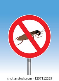 no cockroach road sign