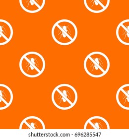No cockroach sign pattern repeat seamless in orange color for any design. Vector geometric illustration