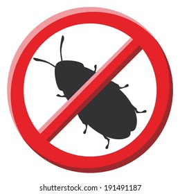 No cockroach sign vector illustration