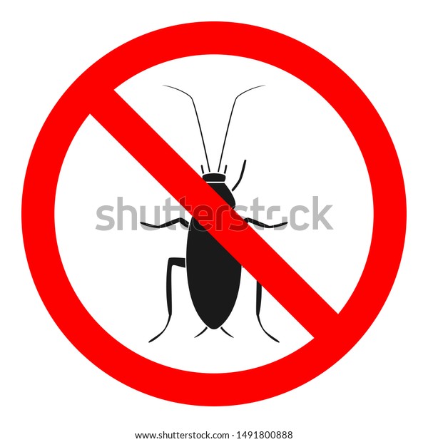 No Cockroaches Sign Insecticide Symbol Vector Stock Vector (Royalty ...