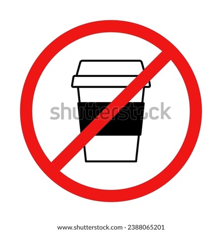 No Coffe Cup Sign on White Illustration