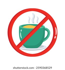 No coffee cup sign indicating abstinence from drinking during fasting.