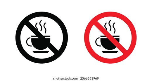 No coffee cup signs in black and color style