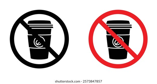 No coffee cup signs vector set