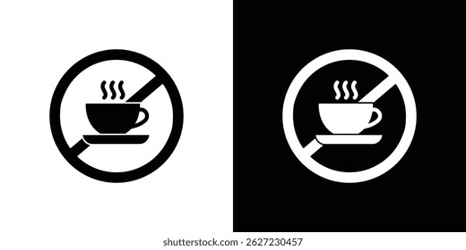 No coffee cup signs vector, solid illustration, pictogram