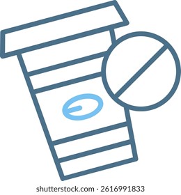 No Coffee Cups Line Two Colour Icon