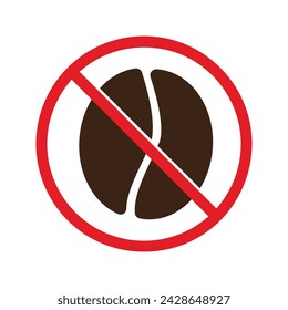 sin café, vector de icono de signo descafeinado
