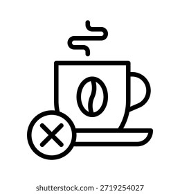 No hay Ilustración vectorial de bebida de café, icono de estilo de línea.