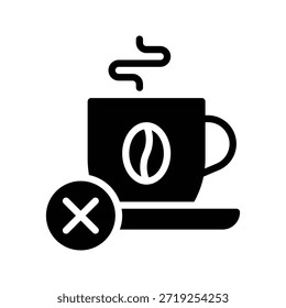 No hay Ilustración vectorial de bebida de café, icono de estilo sólido.