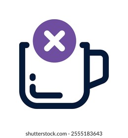 no coffee icon. vector dual tone icon for your website, mobile, presentation, and logo design.