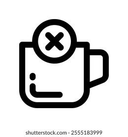 no coffee icon. vector line icon for your website, mobile, presentation, and logo design.