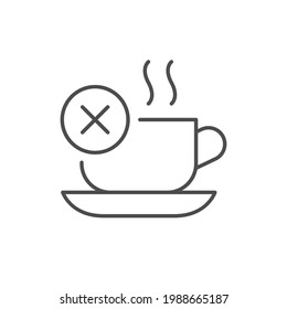 No coffee line outline icon