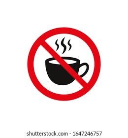 No coffee sign on white background.