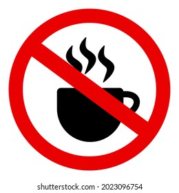 No Coffee Sign Or Symbol, No Sign In Red With Coffee Sign In Black