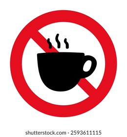 No coffee. Silhouette of coffee cup. Vector design. Hand drawn illustration.