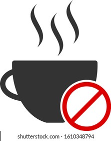 No coffee vector icon. Flat No coffee symbol is isolated on a white background.