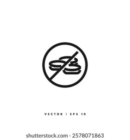 No Coin Icon. Editable Stroke