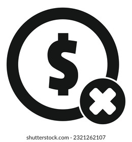 No coin pay icon simple vector. Card error. Phone machine