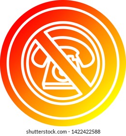 ningún icono circular de llamada en frío con acabado degradado cálido