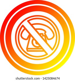 ningún icono circular de llamada en frío con acabado degradado cálido