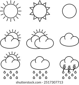 No Color Weather Icon Design Suitable For Climate Analysis 