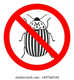 NO COLORADO PATATO BEETLE sign. Insecticide symbol. Vector icon.