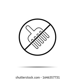 No comb icon. Simple thin line, outline vector of beauty ban, prohibition, forbiddance icons for ui and ux, website or mobile application