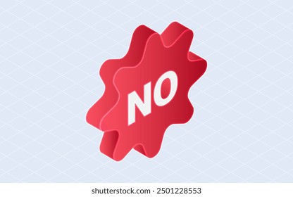 No comic bubble speech. 3d isometric vector illustration