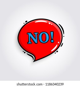 No. Comic speech bubble, banner, poster and sticker concept. Vector.