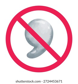No hay signo de coma, signo de coma prohibido, símbolo de coma prohibido, no use el símbolo de coma 
