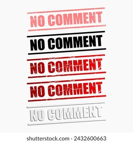 no comment stamp vector set 