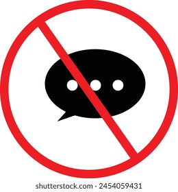 No comments allowed icon. comment prohibition sign. No comments icon or chat forbidden symbol. flat style.