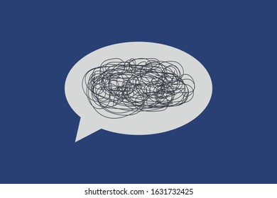 No communication message Poor communication with speech bubbles, not understanding, confused speech, unclear explanations, Vector illustration flat design