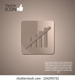 No communication signal button. Made in vector