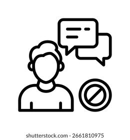 No Communication Vector Outline Icon. EPS 10 File