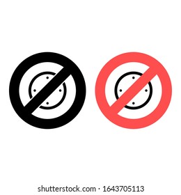 No compass, location icon. Simple glyph, flat vector of location ban, prohibition, forbiddance icons for ui and ux, website or mobile application