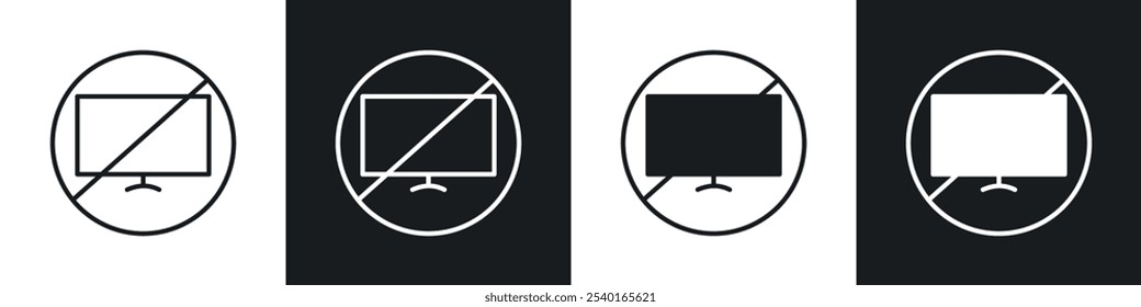 No computer sign in black and white colors.