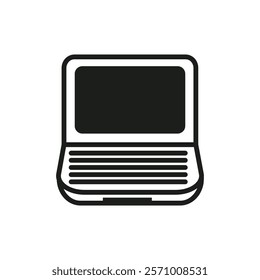 No computer sign flat line symbol set.