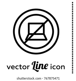 no computer sign vector icon
