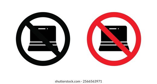 No computer signs in black and color style