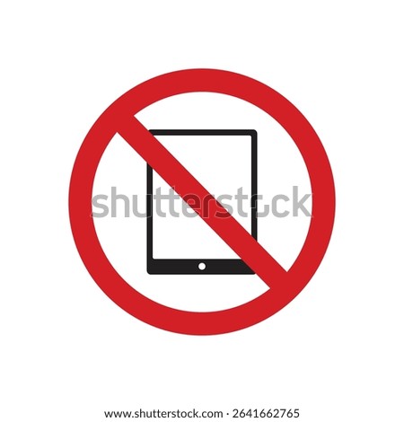 No computer tablet icon forbidden sign template